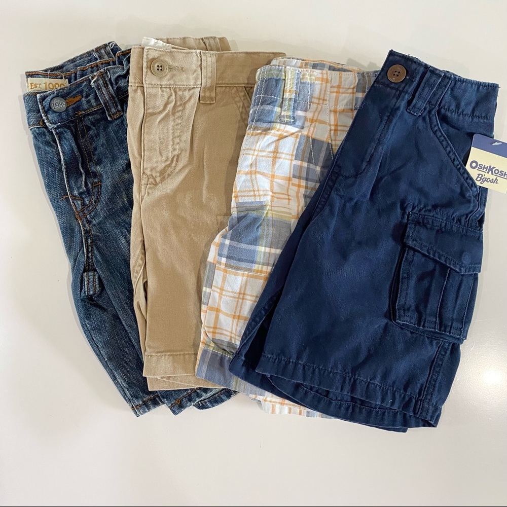 Boys size 5 Shorts Bundle 4 Pairs- Old Navy Childrens Place Osh Kosh  EUC NWT